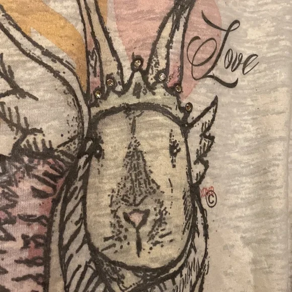 NWT Peace Love & Shown Rabbit/Goat - Baseball style Tee - XS, S, M, L (ABBA) - Picture 4 of 14